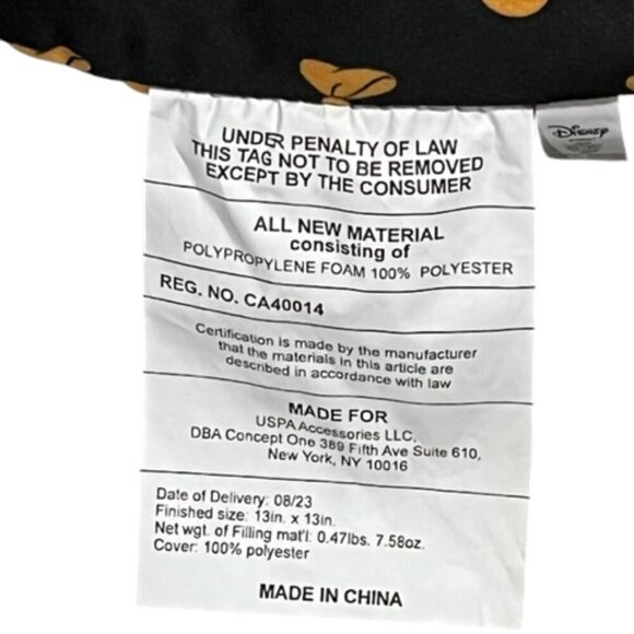 Disney Minnie Mouse Travel Soft Velvet Plush Pillow Gold Bow Ears NWOT - Picture 5 of 6